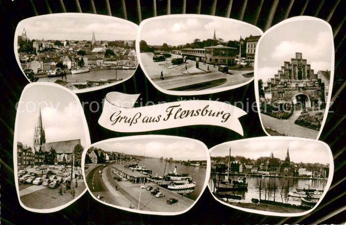 Flensburg DE Hafen Stadttor Kirche Marktplatz Uferstrasse