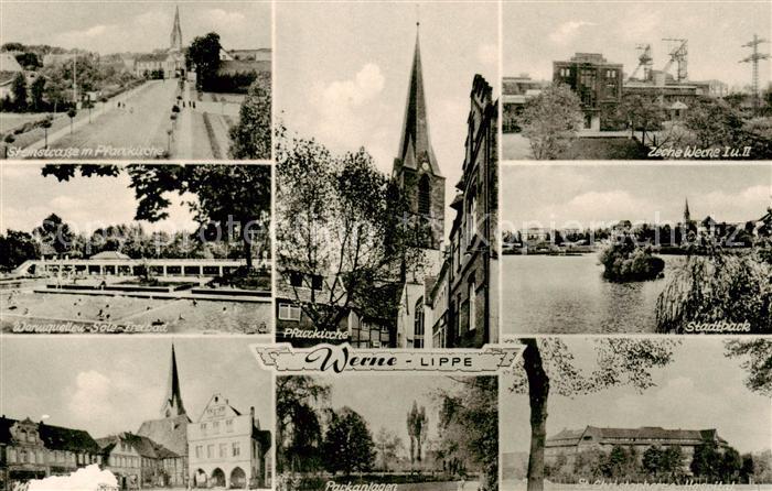 Werne  Lippe Muenster Westfalen Steinstrasse Warmquellen Sole Freibad Marktplatz