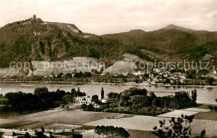Rhoendorf mit Blick auf den Drachenfels