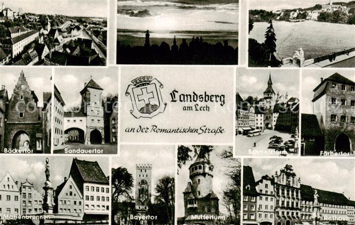 Landsberg Lech Panorama Baeckertor Sandauertor Schmalzturm Faerbergor Marienbrun