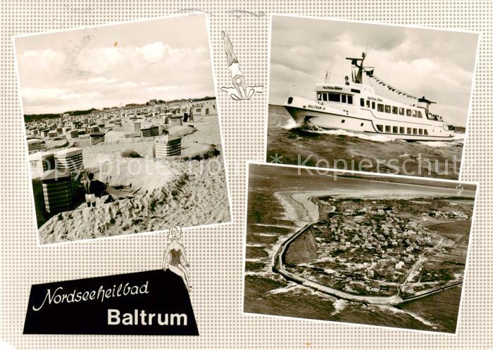 Baltrum Nordseebad Strand Fliegeraufnahme Baltrum Faehre