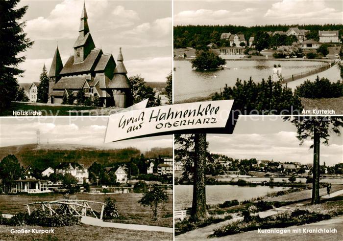 Hahnenklee-Bockswiese Harz Holzkirche Am Kurteich Grosser Kurpark Kuranlagen mit