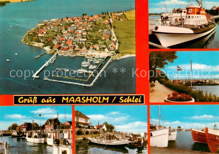 Maasholm Fliegeraufnahme Seenotkreuzer Bootshafen Promenade