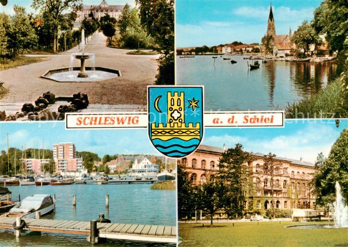 Schleswig Schlei Schlosspark Brunnen Kirche Bootssteg Schloss