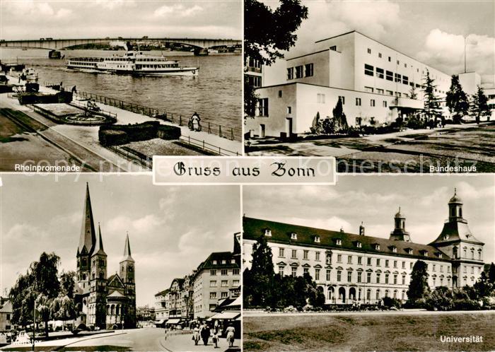 Bonn Rhein Rheinpromenade Bundeshaus Muenster Universitaet