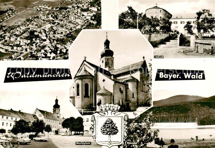 Waldmuenchen Cham Bayern Fliegeraufnahme Schloss Marktplatz Stausee