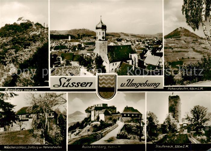 Suessen Goeppingen Ramsberg Panorama Hohenstaufen Waescherschloss Ruine Rechberg