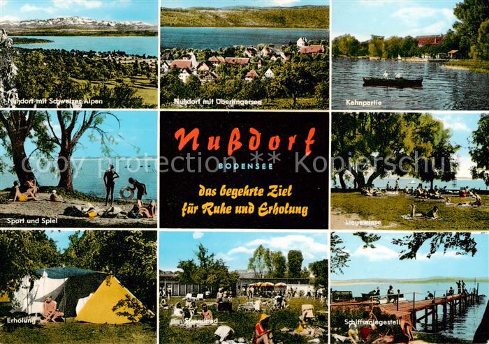 Nussdorf ueberlingen Schweizer Alpen ueberlingersee Kahnpartie Sport und Spiel E