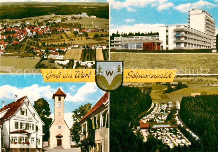 Wart Altensteig Schwarzwald Fliegeraufnahme Hotel Gasthaus zur Linde Kirche Flie