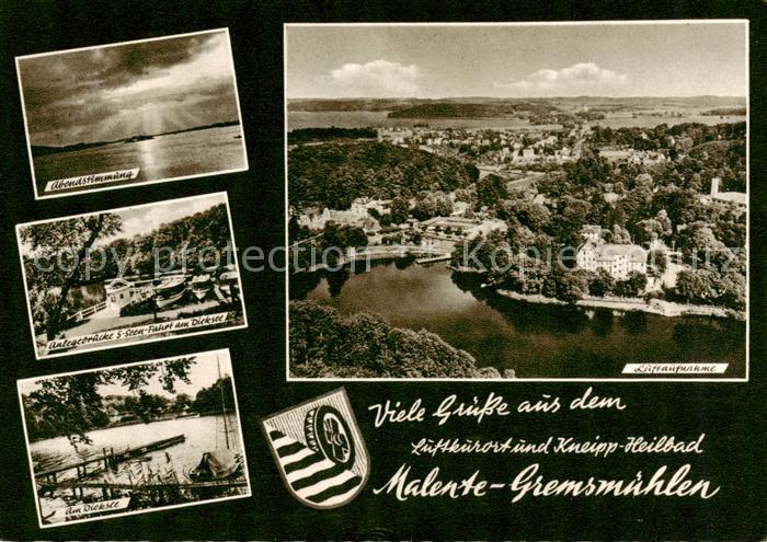 Malente-Gremsmuehlen Abendstimmung Dieksee Fliegeraufnahme