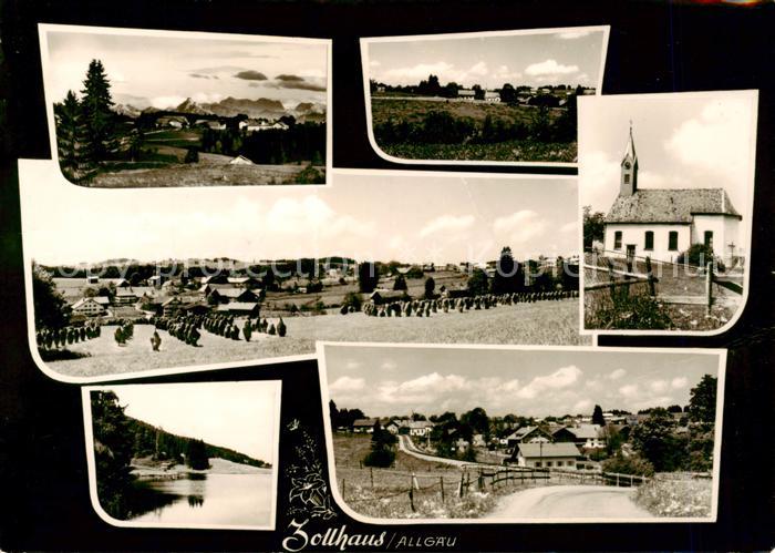 Zollhaus Allgaeu Pfronten Ansicht mit Saeuling Zugspitzmassiv OT Zollhaus Kirche