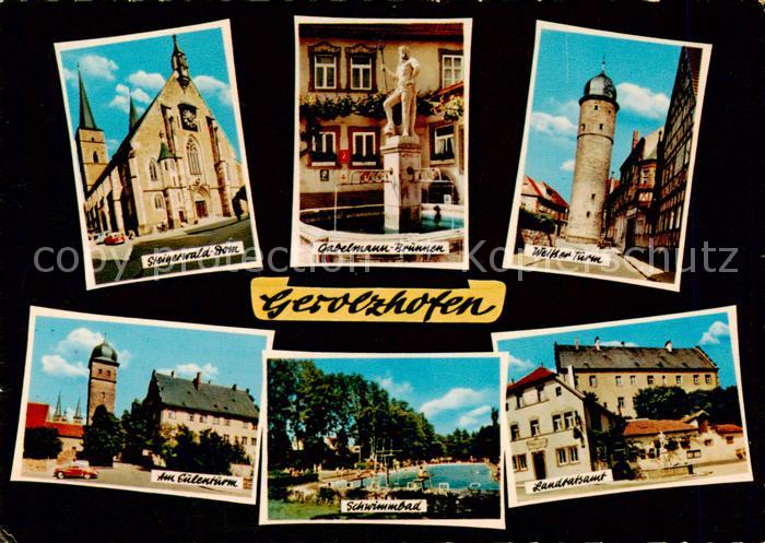 Gerolzhofen Steigerwald Dom Gabelmann Brunnen Weisser Turm Am Eulenturm Schwimmb