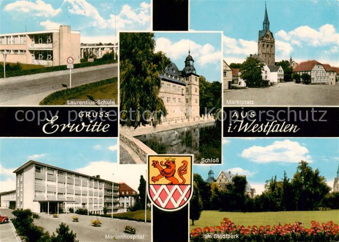Erwitte Laurentius Schule Marktplatz Marienhospital Stadtpark