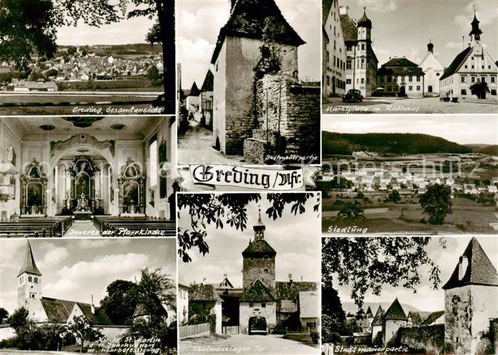 Greding Panorama Pfarrkirche Inneres St Martin Stadtmauer Thalmaessinger Tor Rat