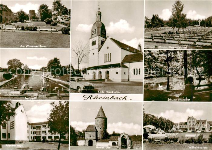 Rheinbach Am Wasemer Turm Freibad Kath Pfarrkirche Schwanenweiher Hesseturm Wilh