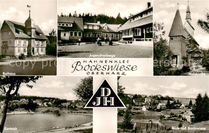 Hahnenklee-Bockswiese Harz Rathaus Jugendherberge Holzkirche Kurteich Ortsansich