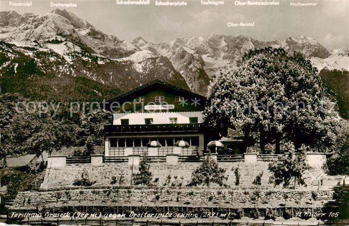 Graseck Garmisch-Partenkirchen Forsthaus Graseck mit Dreitorspitze