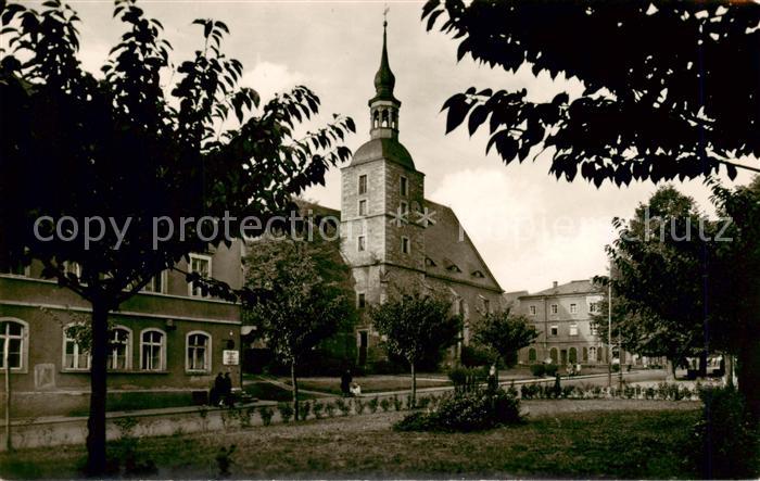 Glashuette Sachsen Markt mit Kirche