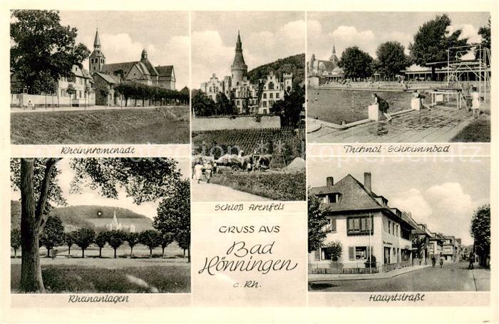 Bad Hoenningen Reinpromenade Schloss Arenfels Thermal Schwimmbad Rheinanlagen Ha