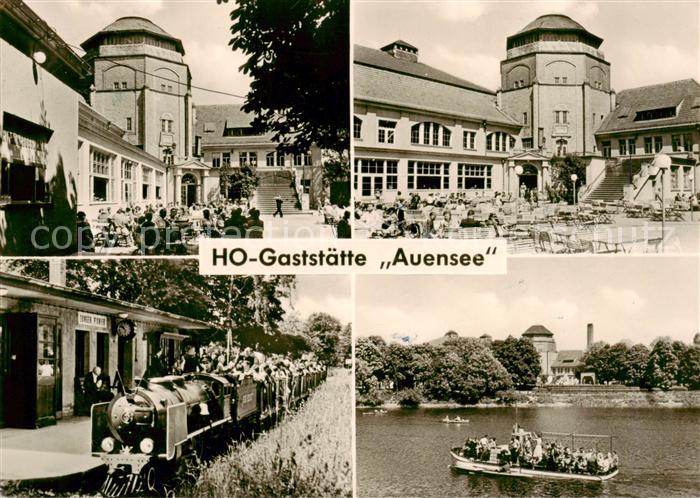 LEIPZIG Sachsen HO Gaststaette Auensee Bahnfahrt Terrasse Panorama