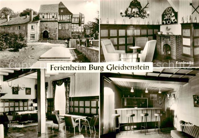 Eichsfeld Duderstadt Ferienheim Burg Gleichenstein Rittersaal Kaminecke Heimbar