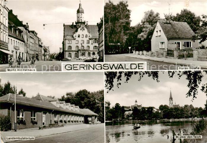 Geringswalde Markt mit Rathaus Kurze Strasse Landambulatorium Teichpartie