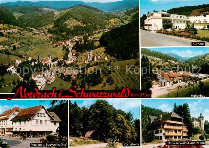 Nordrach Fliegeraufnahme Kurhaus Hallenbad Pension und Souvenirs Graf Kornebene