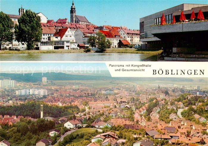 Boeblingen Panorama mit Kongresshalle Fliegeraufnahme