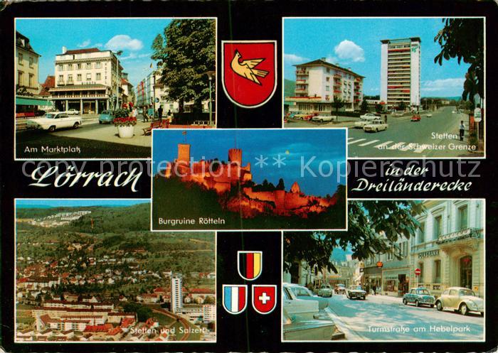 LoeRRACH Baden BW Am Marktplatz Stetten Schweizer Grenze Salzert Turmstrasse am