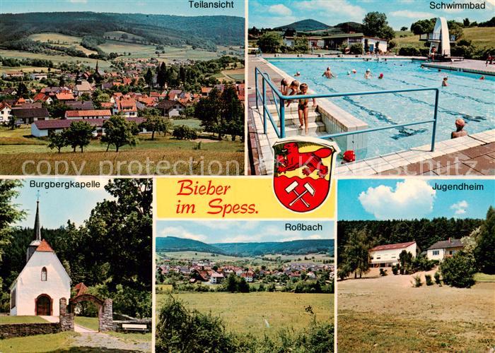 Bieber Spessart Panorama Schwimmbad Burgbergkapelle Rossbach Jugendheim