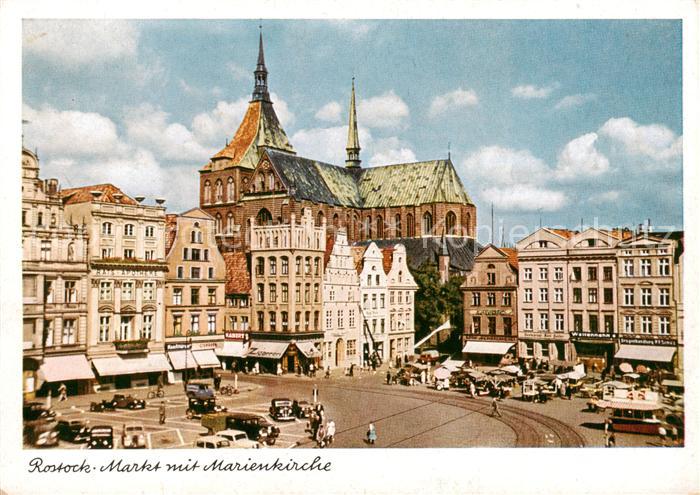 ROSTOCK  CITY Markt mit Marienkirche