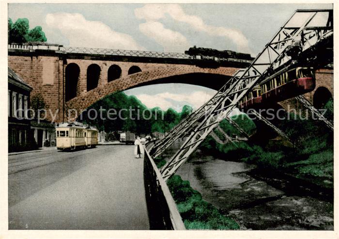 Elberfeld Wuppertal Sonnborner Bruecke Schwebebahn