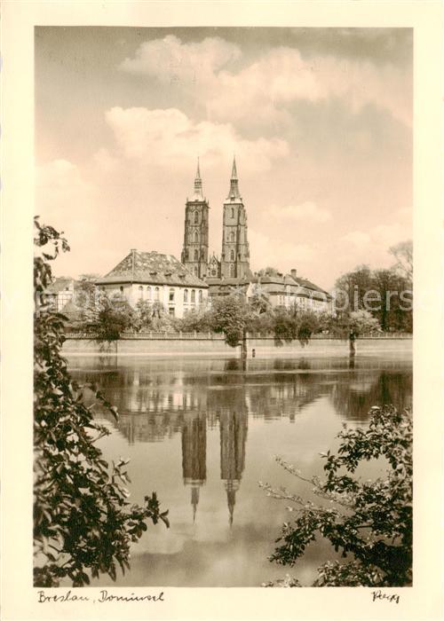 Breslau Niederschlesien Dominsel Wasserspiegelung