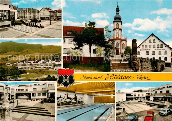 Hilders Rhoen Gemeindezentrum Hallenbad Gasthaus Kirche Bodenschach Schulzentrum