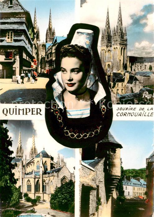 Quimper 29 Finistere Sourire de la Cornouaille Cathedrale Abside Veilles maison