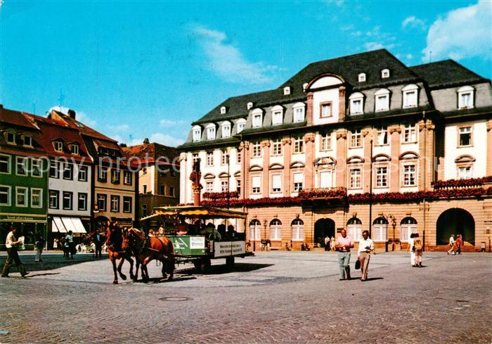 Heidelberg Neckar Rathaus und Pferdebahn