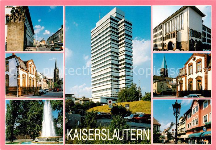 Kaiserslautern Strassenpartien Kirche Brunnen Rathaus