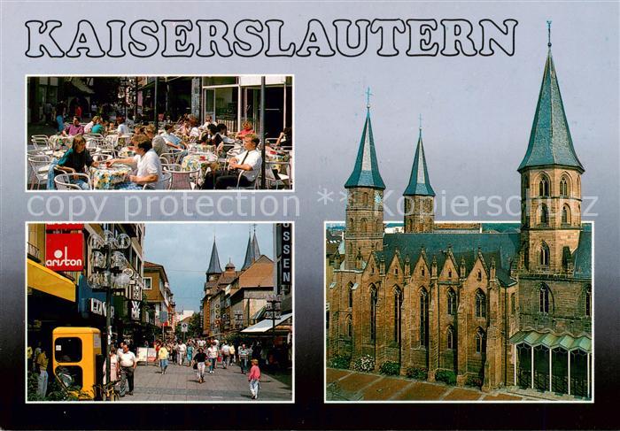Kaiserslautern Strassencafe Fussgaengerzone Stiftskirche