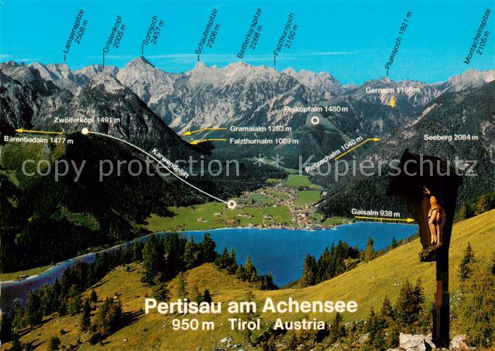 Pertisau Achensee Blick vom Rofan auf Pertisau und Karwendelgebirge