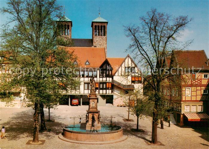 Bensheim Bergstrasse Stadtkirche Haus am Markt Marktbrunnen St Georg