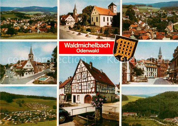 Waldmichelbach Panorama Orts und Teilansichten Kirchen Fachwerkhaeuser
