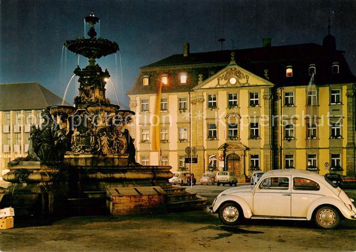 ERLANGEN Bayern Rathaus und Marktplatz mit Brunnen