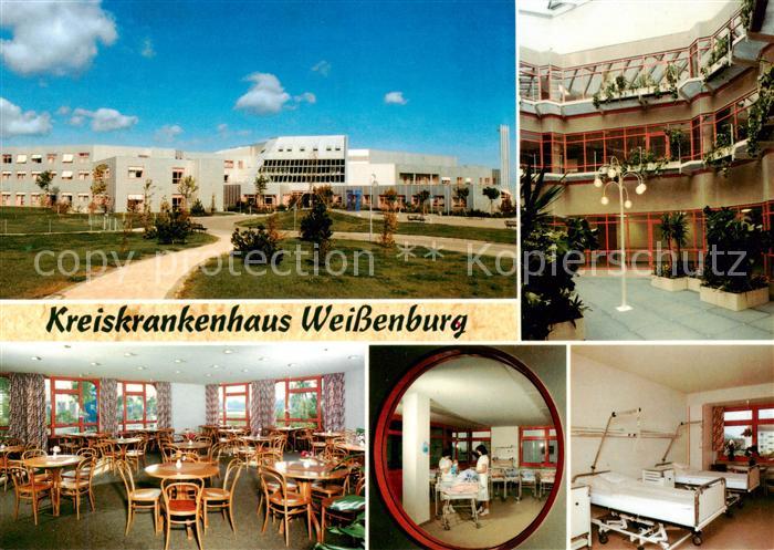 Weissenburg  Bayern Kreiskrankenhaus Innenhof Cafeteria Babystation Krankenzimme
