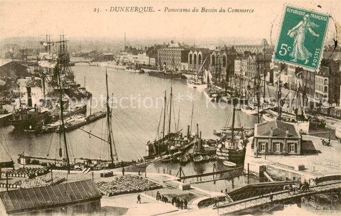 Dunkerque Duenkirchen Panorama du Bassin du Commerce