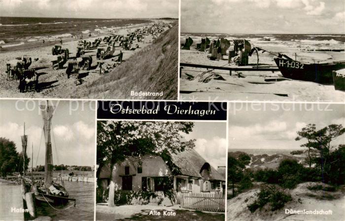 Dierhagen Ostseebad badestrand Hafen Alte Kate Strand Duenenlandschaft