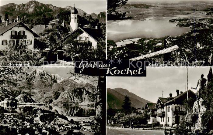 Kochel See Bayern Herzogstand Kochelsee Panorama Dorfstrasse