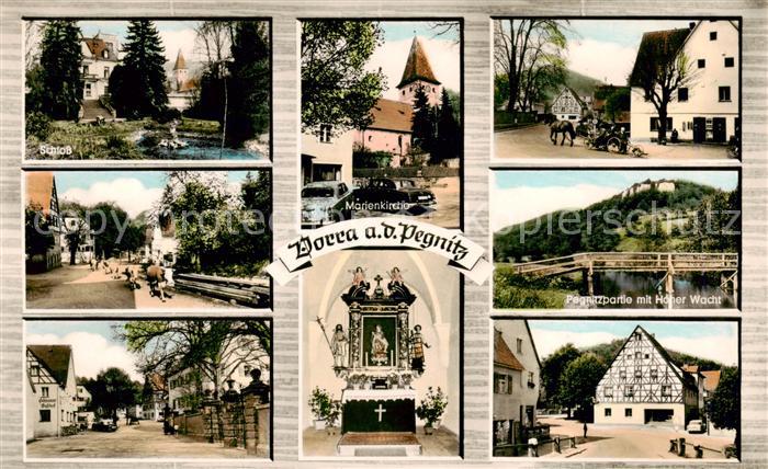 Vorra Pegnitz Schloss Marienkirche Pegnitzpartie mit Hoher Wacht Altar