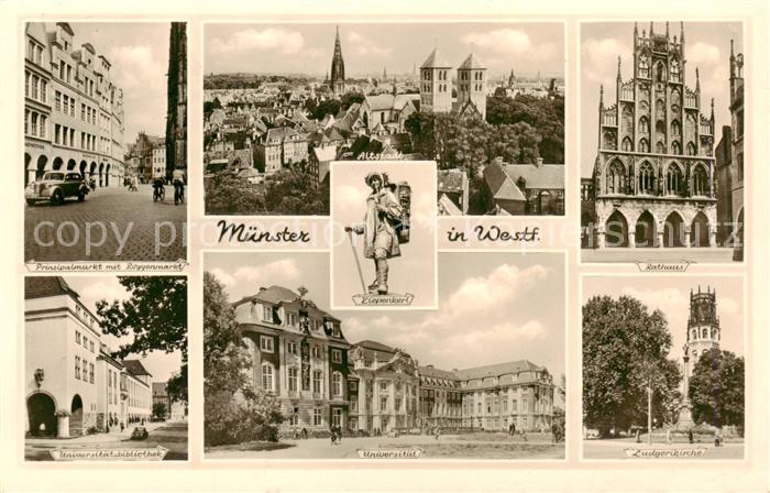 Muenster Westfalen Prinzipalmarkt Altstadt Rathaus Unibibliothek Universitaet Lu