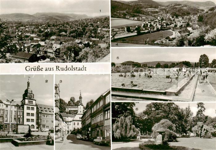Rudolstadt Panorama Rathaus Markt Rathausgasse Schwimmbad Platz der Opfer des Fa