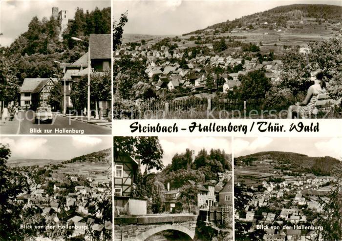 Steinbach Hallenberg Hallenburg Panorama Blick von der Hallenburg Bruecke